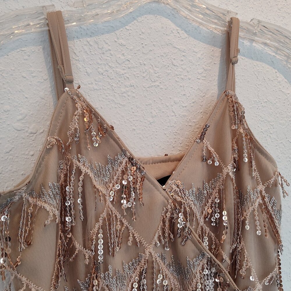 Cider, Tassel Mini Dress, Sequins, XS, NWT